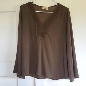 Olive Sheer Boutique Blouse